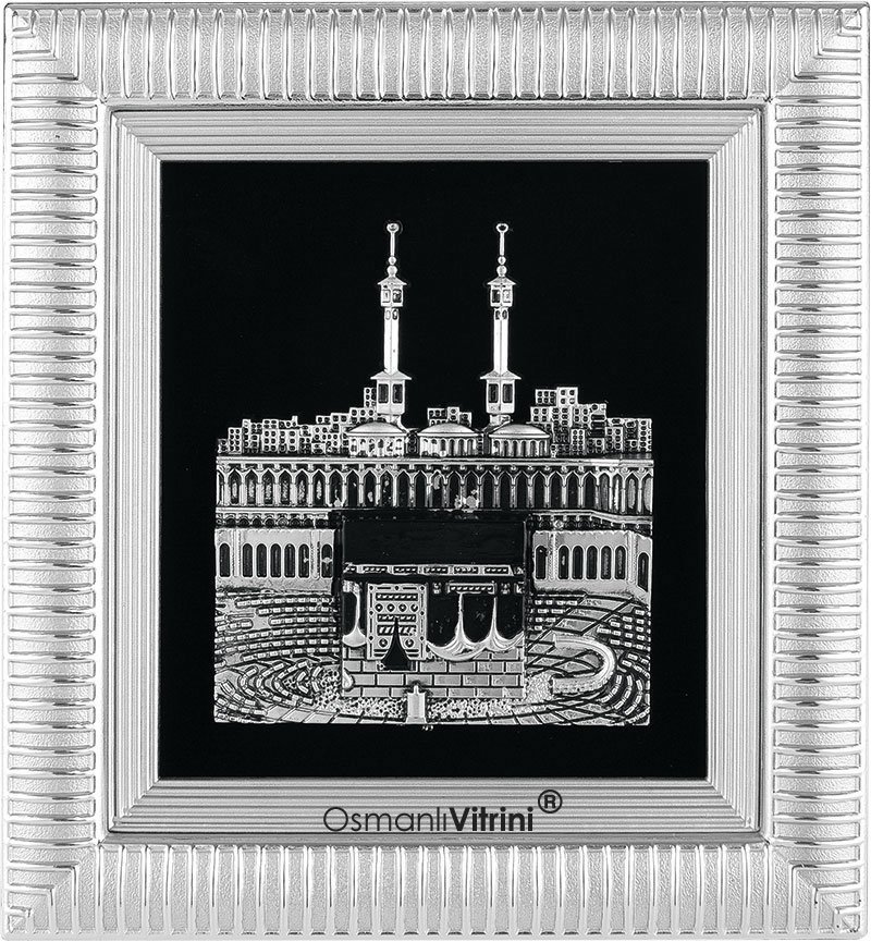 18 cm x 20 cm Gümüş Renk Kabartmalı Kabe Tablo Çerçeve