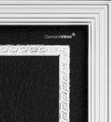 29 cm x 33 cm Siyah Gümüş Renk Osmanlı Tuğrası Arması Tablo Çerçeve
