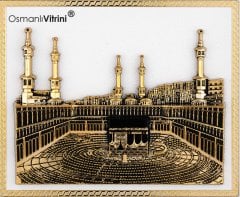 33 cm x 29 cm Beyaz Altın Renk Kabartmalı Kabe Tablo Çerçeve