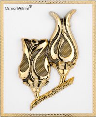 29 cm x 33 cm Beyaz Altın Renk Lalegül Tablo Çerçeve