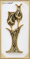 30 cm x 50 cm Beyaz Altın Renk Lalegül Tablo Çerçeve