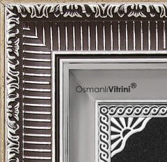 30 cm x 50 cm Siyah Gümüş Renk Tuğralı Osmanlı Arması Tablo Çerçeve