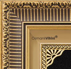 30 cm x 50 cm Siyah Altın Renk Tuğralı Osmanlı Arması Tablo Çerçeve