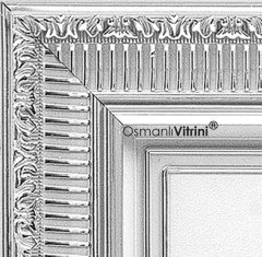 30 cm x 60 cm Beyaz Gümüş Renk Kelime-i Tevhid Yazılı Tablo Çerçeve