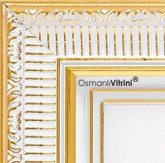 30 cm x 60 cm Beyaz Altın Renk Kelime-i Tevhid Yazılı Tablo Çerçeve
