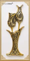 36cm x 56cm Beyaz Altın Renk Lalegül Tablo Çerçeve