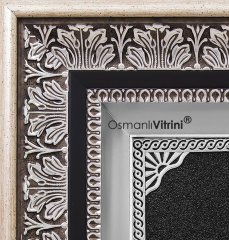 36 cm x 56 cm Siyah Gümüş Renk Lalegül Tablo Çerçeve