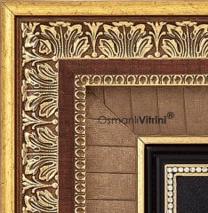 41 cm x 72 cm Taşlı Siyah Altın Renk Besmele-i Şerif Tablo Çerçeve