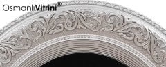 52 cm x 60 cm Gümüş Renk Osmanlı Tuğrası Arması Tablo Çerçeve