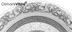52 cm x 60 cm Beyaz Gümüş Renk Allah Yazılı Saat Tablo Çerçeve