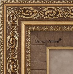 60 cm x 65 cm Altın Renk Osmanlı Tuğrası Arması Tablo Çerçeve
