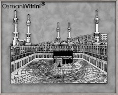 60 cm x 70 cm Beyaz Gümüş Renk Kabartmalı Kabe Tablo Çerçeve