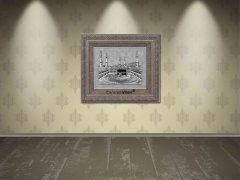 60 cm x 70 cm Gümüş Renk Kabartmalı Kabe Tablo Çerçeve