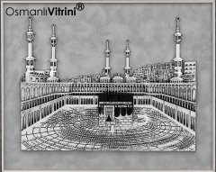 60 cm x 70 cm Gümüş Renk Kabartmalı Kabe Tablo Çerçeve