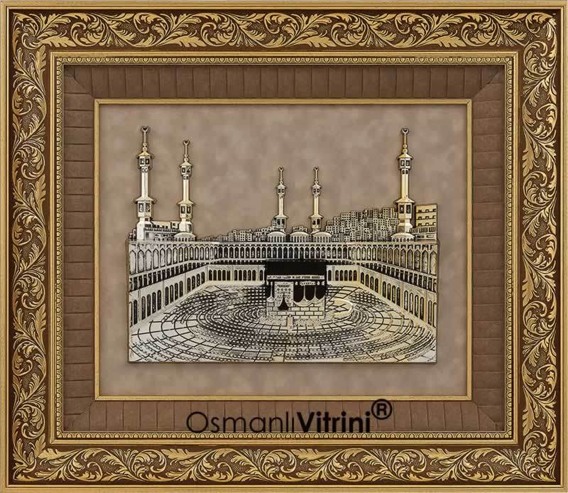60 cm x 70 cm Altın Renk Kabartmalı Kabe Tablo Çerçeve