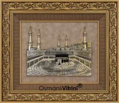 60 cm x 70 cm Altın Renk Kabartmalı Kabe Tablo Çerçeve