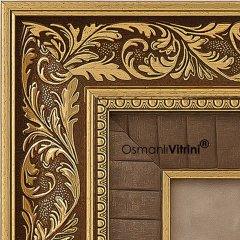 60 cm x 70 cm Altın Renk Kabartmalı Kabe Tablo Çerçeve