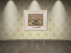 60 cm x 70 cm Taşlı Beyaz Altın Renk Kabartmalı Kabe Tablo Çerçeve