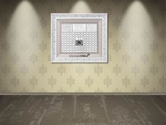 66x76cm Beyaz Altın Besmele Fatiha Ayetel Kürsi Esmaül Hüsna Kabe