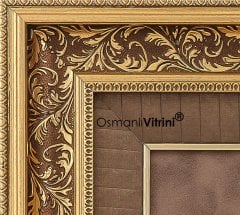 75 cm x 80 cm Altın Renk Osmanlı Tuğrası Arması Tablo Çerçeve