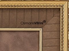 75 cm x 80 cm Altın Renk Osmanlı Tuğrası Arması Tablo Çerçeve