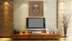 60 cm x 65 cm Taşlı Altın Renk Osmanlı Tuğrası Arması Tablo Çerçeve