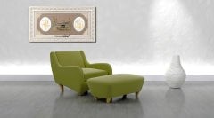 75 cm x 140 cm Beyaz Altın Renk Allah Hz.Muhammed Kabe Tablo Çerçeve