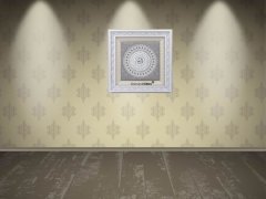 80 cm x 80 cm Tam Taşlı Beyaz Gümüş Renk Esmaül Hüsna Tablo Çerçeve