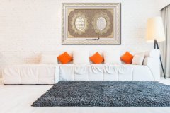 82 cm x 113 cm Altın Renk Ayetel Kürsi Esmaül Hüsna Tablo Çerçeve
