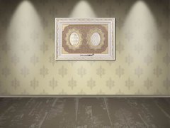 82 cm x 113 cm Altın Renk Ayetel Kürsi Esmaül Hüsna Tablo Çerçeve