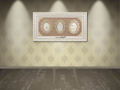 86 cm x 155 cm Beyaz Altın Renk Ayetel Kürsi Allah Hz.Muhammed Tablo Çerçeve
