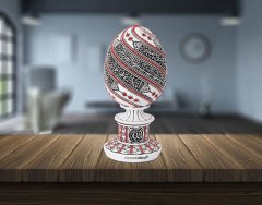 8 cm x 19 cm Taşlı Beyaz Kırmızı Renk Ayetel Kürsi Dualı Biblo