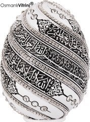 8 cm x 19 cm Taşlı Beyaz Renk Ayetel Kürsi Dualı Biblo