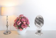 8 cm x 19 cm Taşlı Beyaz Renk Ayetel Kürsi Dualı Biblo