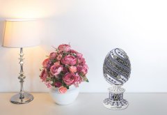 8 cm x 19 cm Taşlı Beyaz Mavi Renk Ayetel Kürsi Dualı Biblo