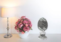 8 cm x 19 cm Taşlı Beyaz Yeşil Renk Ayetel Kürsi Dualı Biblo