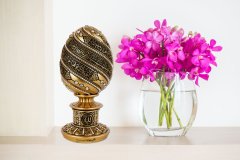 8 cm x 19 cm Taşlı Altın Renk Ayetel Kürsi Dualı Biblo