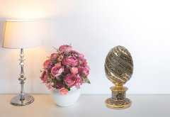 8 cm x 19 cm Taşlı Altın Mavi Renk Ayetel Kürsi Dualı Biblo