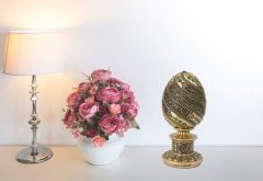 8 cm x 19 cm Taşlı Altın Yeşil Renk Ayetel Kürsi Dualı Biblo