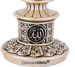 8 cm x 19 cm Taşlı Sedef Renk Ayetel Kürsi Dualı Biblo