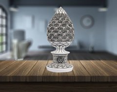 8 cm x 19 cm Taşlı Beyaz Renk Esmaül Hüsna Yazılı Biblo