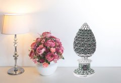 8 cm x 19 cm Taşlı Beyaz Yeşil Renk Esmaül Hüsna Yazılı Biblo