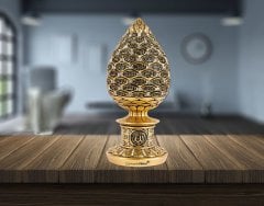 8 cm x 19 cm Taşlı Altın Kırmızı Renk Esmaül Hüsna Yazılı Biblo