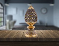 8 cm x 19 cm Taşlı Altın Renk Esmaül Hüsna Yazılı Biblo