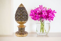 8 cm x 19 cm Taşlı Altın Renk Esmaül Hüsna Yazılı Biblo