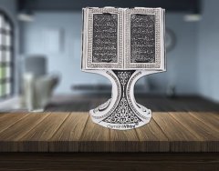 11 cm x 16 cm Beyaz Renk Ayetel Kürsi Nazar Dua Yazılı Kitap Biblo