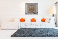 55 cm x 55 cm Beyaz Sarı Renk Papatya Model Ayetel Kürsi Tablo Çerçeve