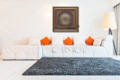 55 cm x 55 cm Altın Renk Papatya Ayetel Kürsi Dua Tablo Çerçeve