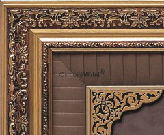 55 cm x 55 cm Altın Renk Papatya Ayetel Kürsi Dua Tablo Çerçeve
