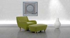 55 cm x 55 cm Beyaz Gümüş Renk Papatya Esmaül Hüsna Yazılı Tablo Çerçeve